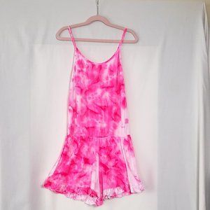FBZ Girls Pink Neon Fluorescent Adjustable Straps Romper Size L